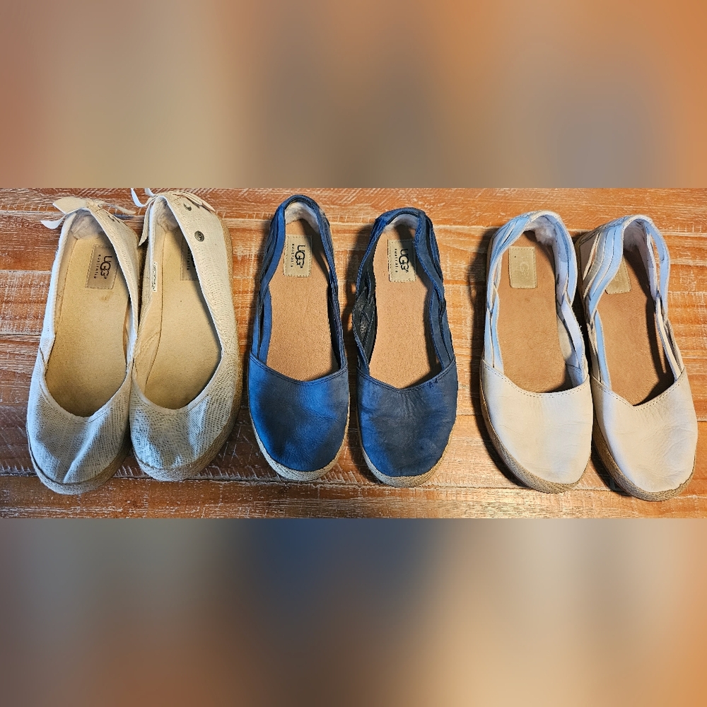 LOT of UGG Espadrille Mary Jane Flats - 3 Pairs